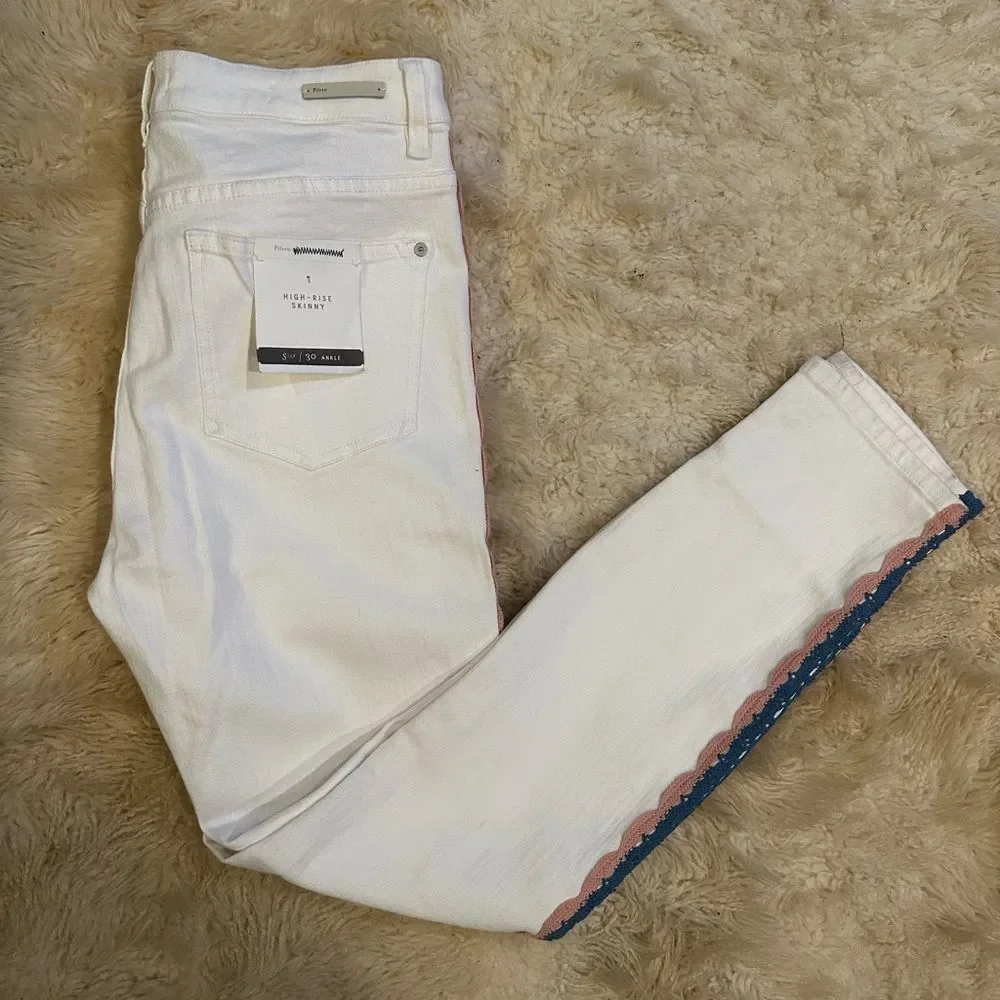 Anthropologie Skinny White Jeans NWT